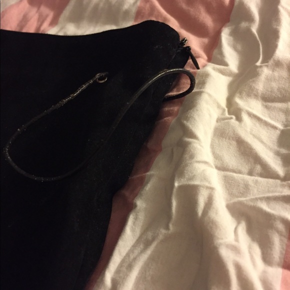 Pencil skirt fringe suede like black skirt - Picture 9 of 9